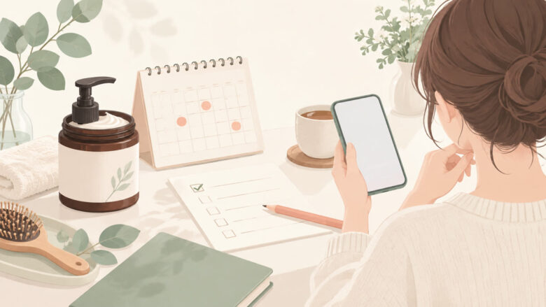 【cocone クレイクリームシャンプー】解約方法を電話・フォーム中心に解説!休止や返金保証もまるわかりの解約手続きを確認するイラスト