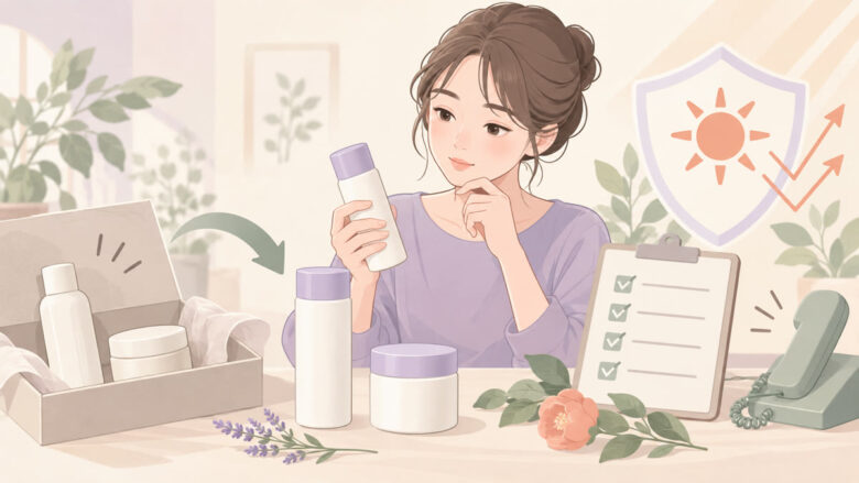 【DECENCIA ホワイトF/L】解約方法の具体的な手順まとめ!次回お届け予定日の6日前までの連絡が必須の解約手続きを確認するイラスト