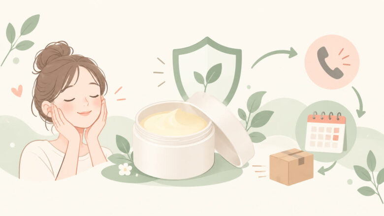【DUO ザ 薬用クレンジングバーム バリア】解約方法を解説！定期便の手続き期限や退会・返品の注意点も紹介の解約手続きを確認するイラスト