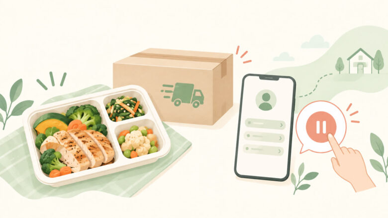【GOFOOD】解約はマイページから!お届け予定日の6日前までに手続きが必要の解約手続きを確認するイラスト