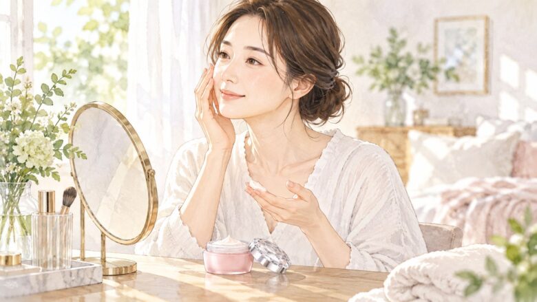 【旧：RANRICH 薬用美白オールインワン 宝石ジェル／現行：RANRICH オールインワン 薬用宝石ジェル リンクルホワイト】解約は電話連絡、変更・休止期限を確認の解約手続きを確認するイラスト